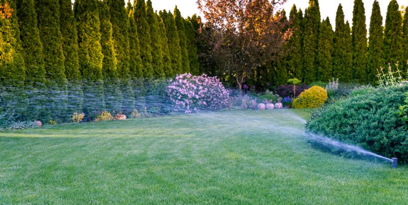 Landscape with Installed Sprinklers